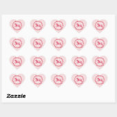 Sticker Cœur Licorne rose et fleurs (Feuille)