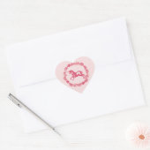 Sticker Cœur Licorne rose et fleurs (Enveloppe)