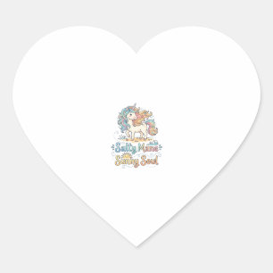 Sticker Cœur Licorne Salée Crinière Âme Ensoleillée Conception