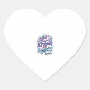 Sticker Cœur Licorne Tempête mais Étincelante Rétro Style Cadea