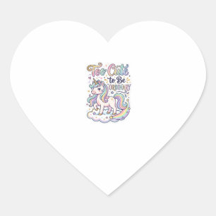 Sticker Cœur Licorne Trop Mignonne pour être Ordinaire Vecteur