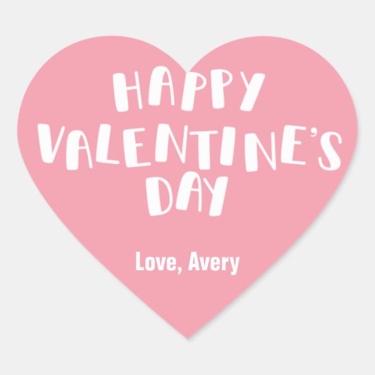 Sticker Cœur Light Pink Bonne Saint Valentin (Devant)