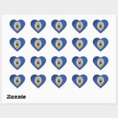 Sticker Cœur Ligne bleue mince (Feuille)
