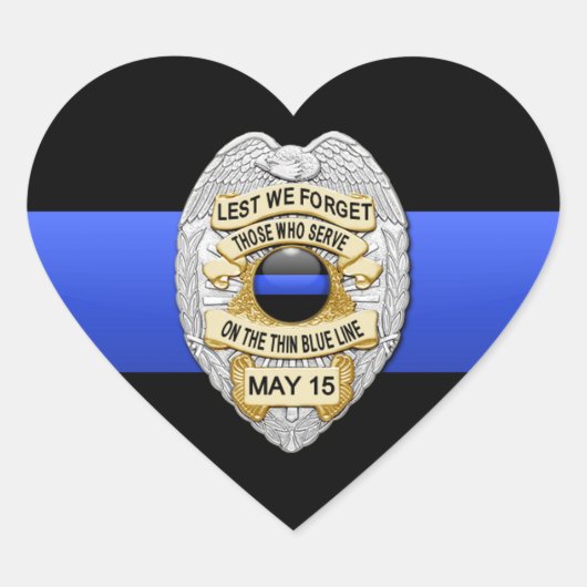 Sticker Cœur Ligne bleue mince (Devant)