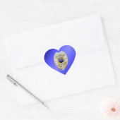 Sticker Cœur Ligne bleue mince (Enveloppe)