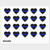 Sticker Coeur Ligne Bleue Mince (Ensemble de 20) (Feuille)