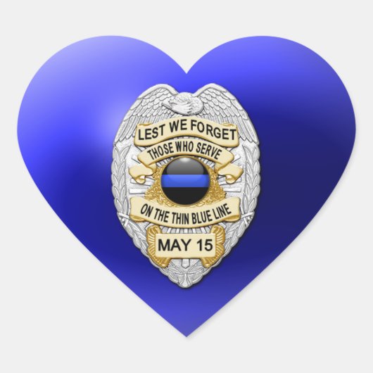 Sticker Cœur Ligne Bleue Mince Un-d'un-un-un-un (Devant)