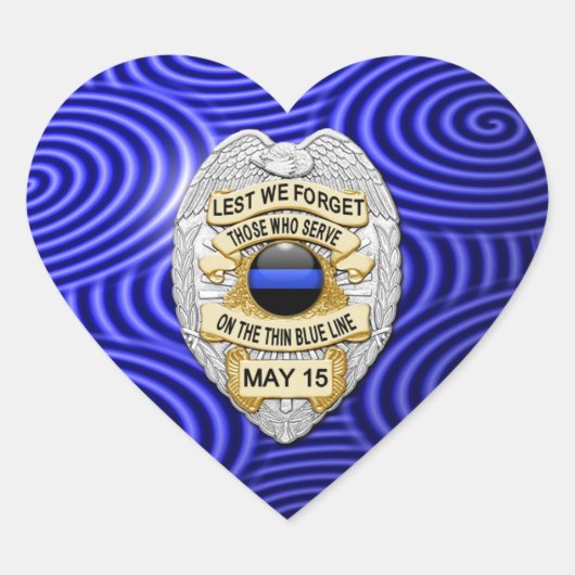 Sticker Cœur Ligne Bleue Mince Un-d'un-un-un-un (Devant)