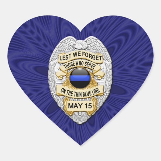 Sticker Cœur Ligne Bleue Mince Un-d'un-un-un-un (Devant)