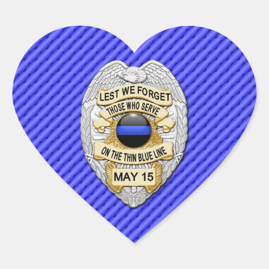 Sticker Cœur Ligne Bleue Mince Un-d'un-un-un-un (Devant)