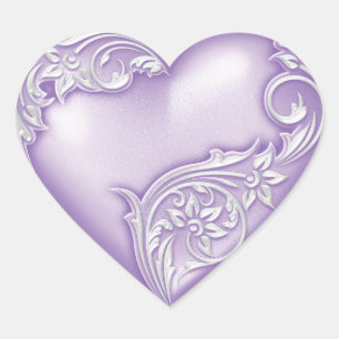 Sticker Cœur Lilac à molette du coeur blanc