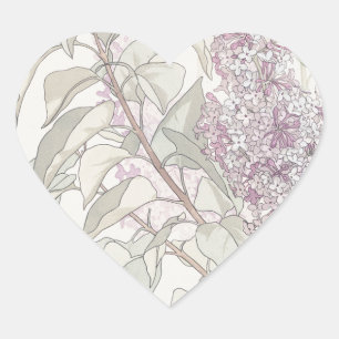Sticker Cœur Lilac botanique