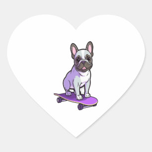 Sticker Cœur Lilac French Bulldog 3