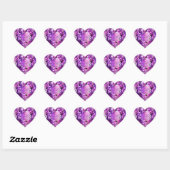 STICKER CŒUR LILAC PURPLE AMÉTHYST FÉVRIER GEM BIRTHSTONE (Feuille)