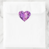 STICKER CŒUR LILAC PURPLE AMÉTHYST FÉVRIER GEM BIRTHSTONE (Sac)
