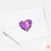 STICKER CŒUR LILAC PURPLE AMÉTHYST FÉVRIER GEM BIRTHSTONE (Enveloppe)