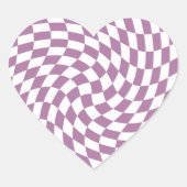 Sticker Cœur Lilac Purple Mariage Collection Vérifier À damiers (Devant)