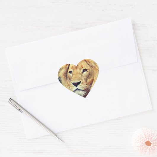 Sticker Cœur Lion (Enveloppe)