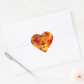 Sticker Cœur Lion flamand de Juda (Enveloppe)