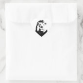 Sticker Cœur Lion noir et blanc (Sac)