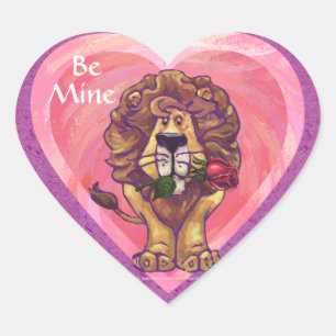 Sticker Cœur Lion Saint Valentin