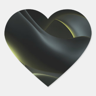 Sticker Cœur Liquid Chrome Abstract: Dark Iridescence