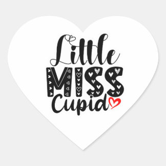 Sticker Cœur Little Miss Cupid Valentine – Cute Love Typography