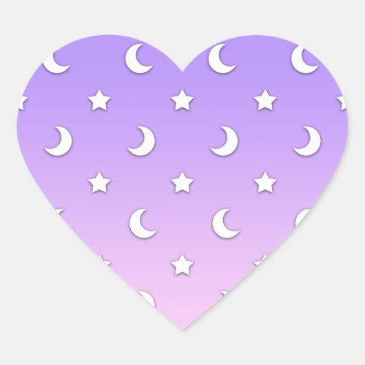 Sticker Cœur Little White Stars and Moons Motif (Devant)