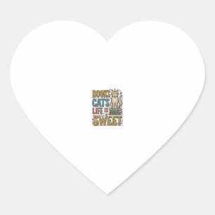 Sticker Cœur Livres Chats La Vie Est Douce Design Pour Lecteur