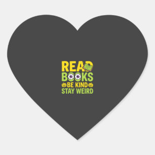 Sticker Cœur Livres de lecture d'Halloween Soyez gentil Restez