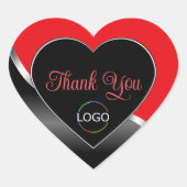 Sticker Cœur Logo argenté rouge vif en rouge en argent mignon M (Devant)