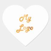 Sticker Cœur Logo commercial en or blanc (Devant)