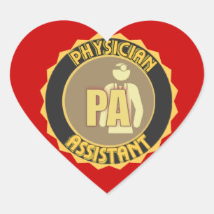 STICKER CŒUR LOGO D'ASSISTANT PHYSICIEN PA
