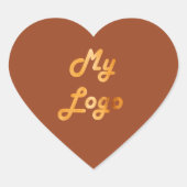 Sticker Cœur Logo d'entreprise de terre poussiéreuse orange brû (Devant)