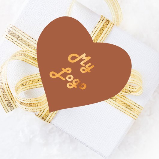 Sticker Cœur Logo d'entreprise de terre poussiéreuse orange brû