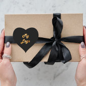 Sticker Cœur Logo d'entreprise en or noir