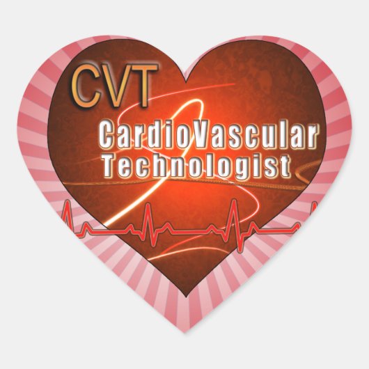 Sticker Cœur LOGO DU COEUR DE LA TCCE Technologue cardiovascula (Devant)