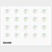 Sticker Cœur Logo du triathlon (Feuille)