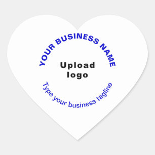 Sticker Cœur Logo et Blue Business Name et Tagline sur