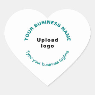 Sticker Cœur Logo et Turquoise Green Business Name et Tagline s