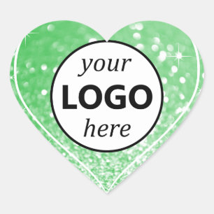 Sticker Cœur Logo Image Modèle Parties scintillant verte Étince