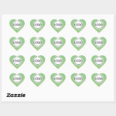 Sticker Cœur Logo Modèle Pastel Mint Yellow Custom Packaging (Feuille)