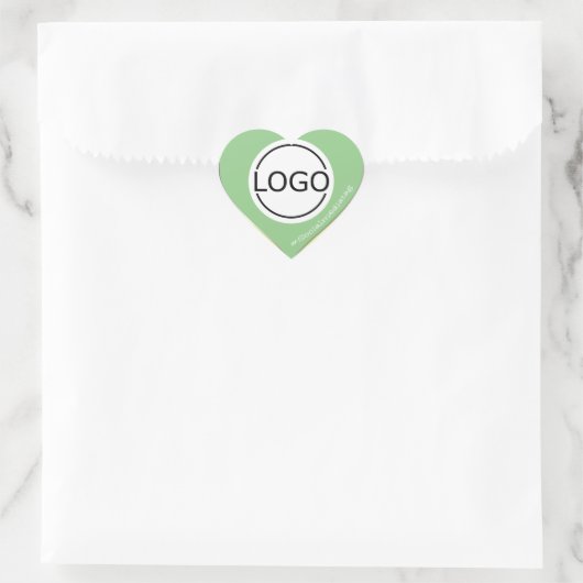 Sticker Cœur Logo Modèle Pastel Mint Yellow Custom Packaging (Sac)