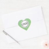 Sticker Cœur Logo Modèle Pastel Mint Yellow Custom Packaging (Enveloppe)