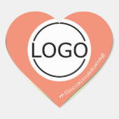 Sticker Cœur Logo Modèle Pastel Peach Yellow Custom Packaging (Devant)