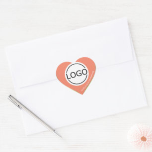 Sticker Cœur Logo Modèle Pastel Peach Yellow Custom Packaging