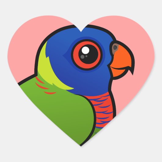 Sticker Cœur Lorikeet arc-en-ciel Birdorable (Devant)
