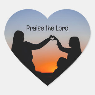 Sticker Cœur Louange au Seigneur Sunset Heart