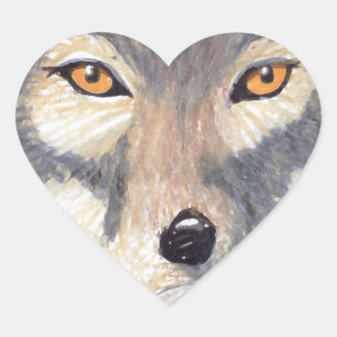 Sticker Cœur Loup