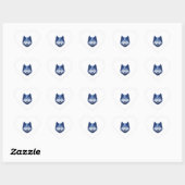Sticker Cœur Loup bleu 4 (Feuille)